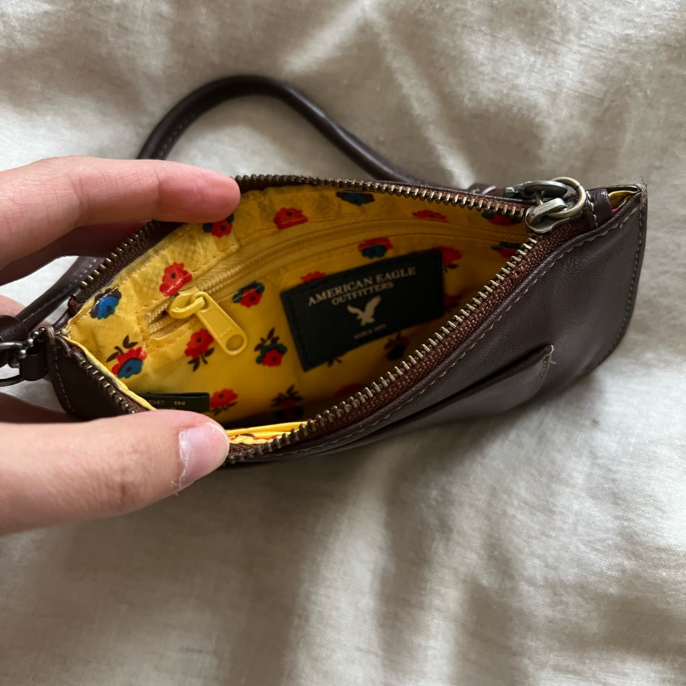 American Eagle leather wallet with strap